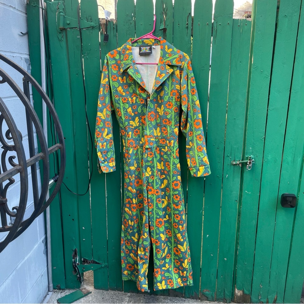 Big Bud Press Green and Orange Butterfly Jumpsuit *READ DESCRIPTION*
